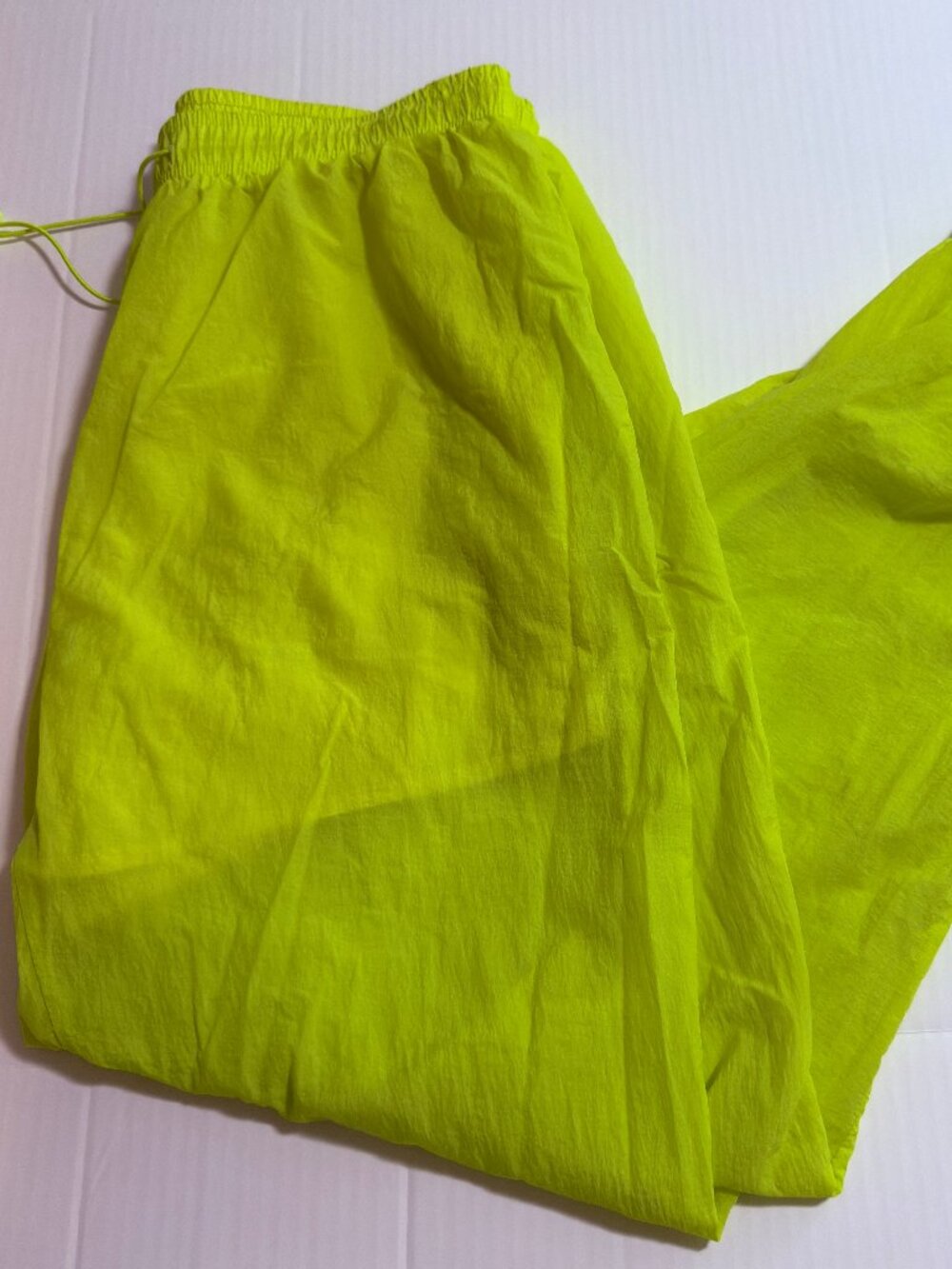 Vintage "Love J" Neon Lime Green Windbreaker Pants Track Joggers Size XL